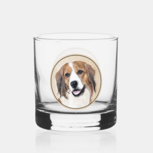 Nederlandse Kooikerhondje Painting _ Dog Art Whiskey Glass