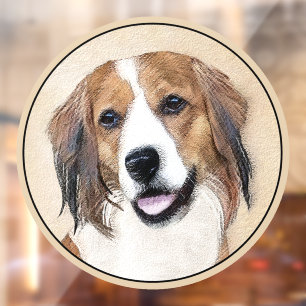 Nederlandse Kooikerhondje Painting - Dog Art Window Cling