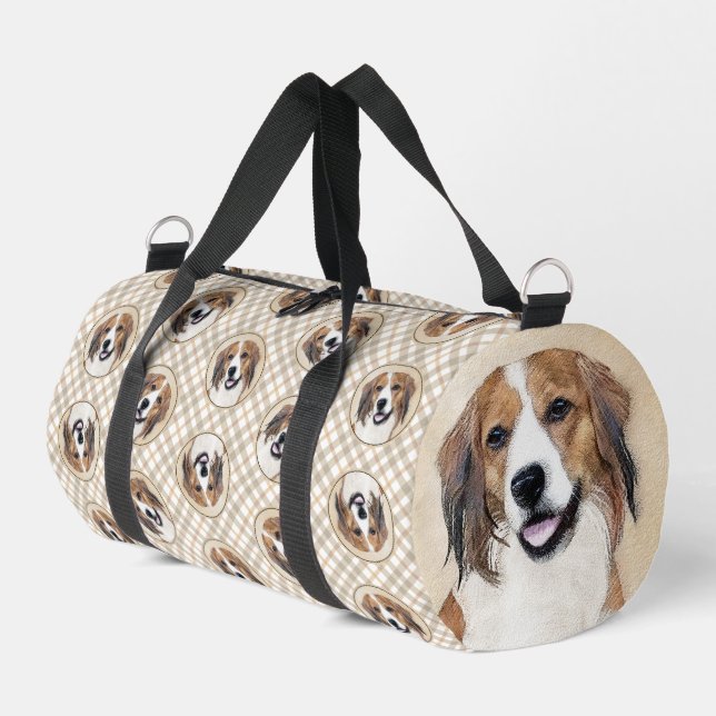 Nederlandse Kooikerhondje Painting Pet Dog Art Duffle Bag (Left Corner)