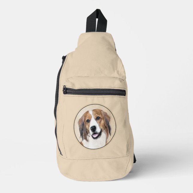 Nederlandse Kooikerhondje Painting Pet Dog Art Sling Bag (Front)