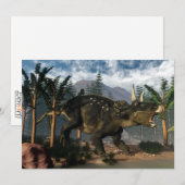 Nedoceratops roaring while running - 3D render (Front/Back)