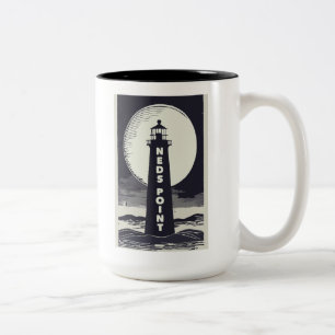 Ned's Point Lighthouse Massachusetts Moon Two-Tone Coffee Mug