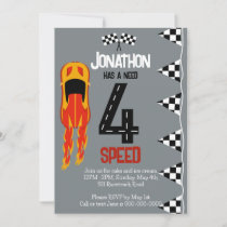 Need 4 Speed 4th birthday party Invitation