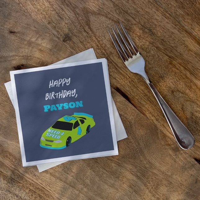 Need 4 Speed Race Car Boys 4th Birthday Party Napkins (Creator Uploaded)