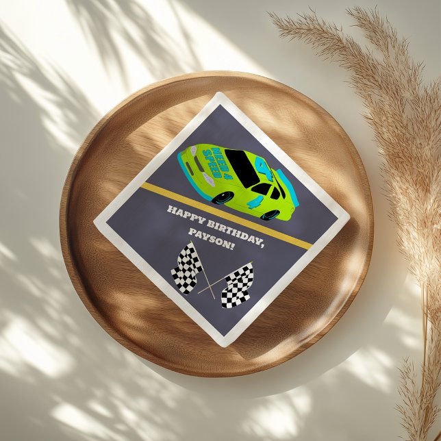 Need 4 Speed Race Car Boys 4th Birthday Party Napkins (Creator Uploaded)