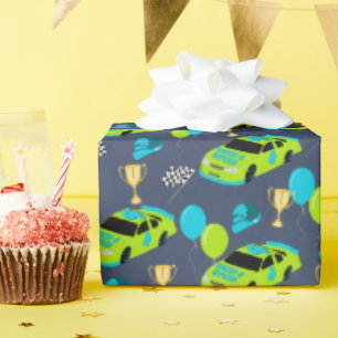 Need 4 Speed Race Car Boys 4th Birthday Party Wrapping Paper