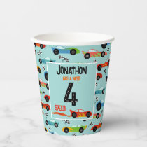 Need 4 speed racecar fourth birthday party paper cups