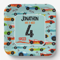 Need 4 speed racecar fourth birthday party paper plates