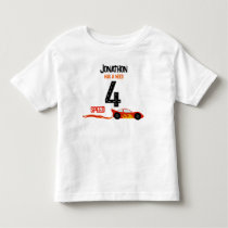 Need 4 speed racecar fourth birthday party toddler t-shirt