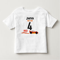Need 4 speed racecar fourth birthday party toddler t-shirt