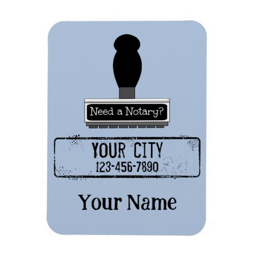 Need a Notary Rubber Stamp Customized Name and Phone Flexible Magnet