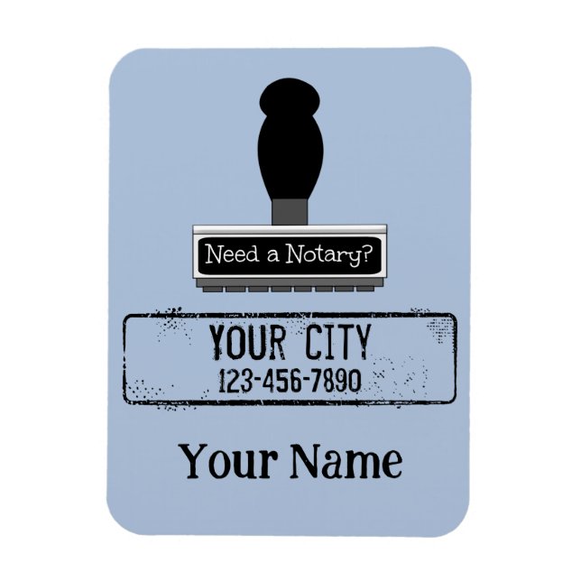 Need a Notary Rubber Stamp Customized Name Phone Magnet (Vertical)
