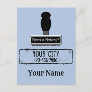 Need a Notary Rubber Stamp Customized Name Phone Postcard