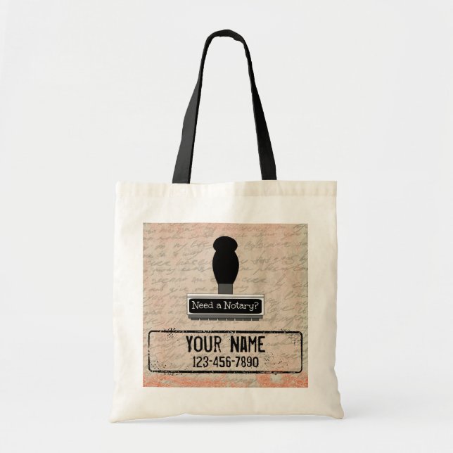 Need a Notary Rubber Stamp Customized Name Phone Tote Bag (Front)