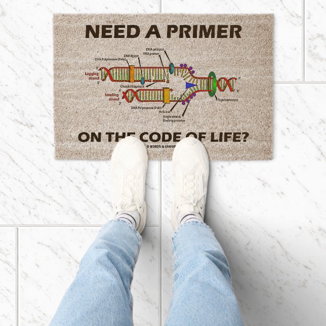 Need A Primer On The Code Of Life? DNA Humor Fiber Doormat (Insitu)