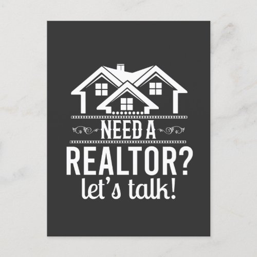 Need a Realtor Lets Talk Real Estate Agent Card