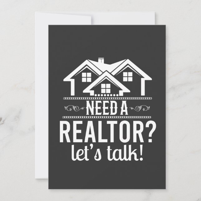 Need a Realtor? Let's Talk Real Estate Agent Card (Front)