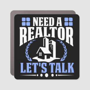 Need a Realtor? Let's Talk Real Estate Agent Sale Car Magnet