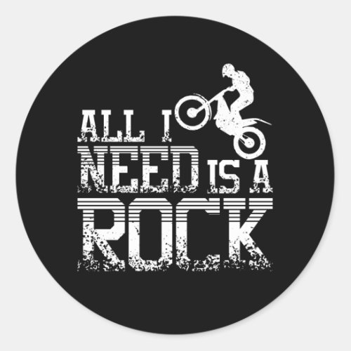 Need A Rock Moto Trial Bike Classic Round Sticker