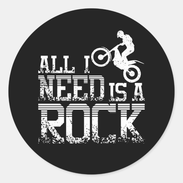 Need A Rock Moto Trial Bike Classic Round Sticker (Front)