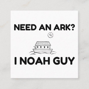 Need An Ark I Noah Guy Square Business Card