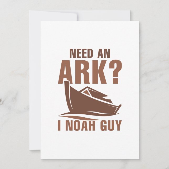 Need An Ark I Noah Guy Thank You Card (Front)