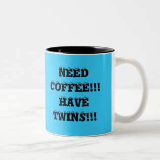 NEED COFFEE!!! HAVE TWINS!!! Two-Tone COFFEE MUG