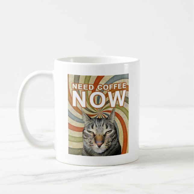 Need Coffee Now Cat Mug (Left)