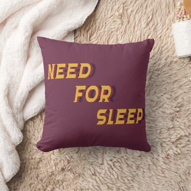 Need for Sleep Throw Pillow (Blanket)