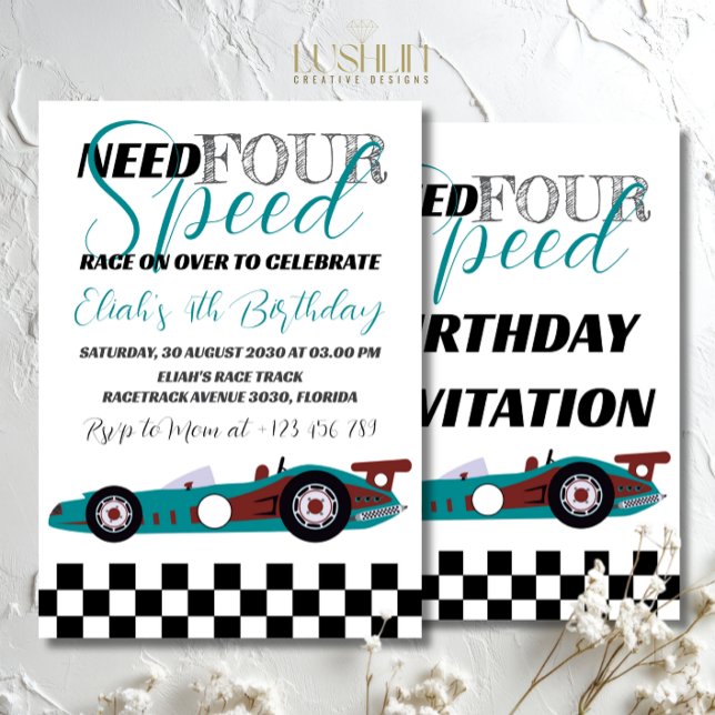 Need for Speed Birthday Race Car Party Invitation (Creator Uploaded)
