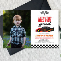 Need Four Race Car 4th Picture Birthday Party