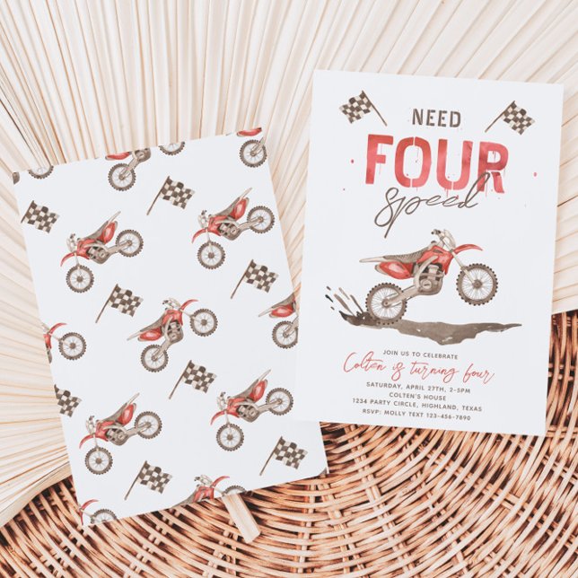 Need FOUR Speed Birthday Invitation | 4th (Creator Uploaded)