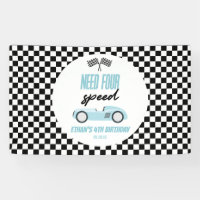 Need Four Speed Blue Race Car 4th Birthday Party