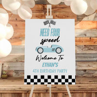 Need Four Speed Car Birthday Party Welcome Sign