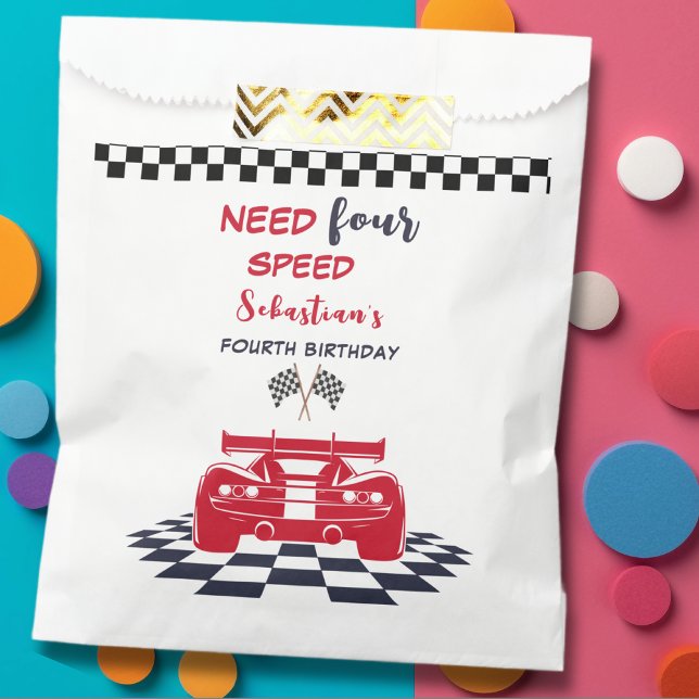 Need four speed fourth kids birthday favor bag (Creator Uploaded)
