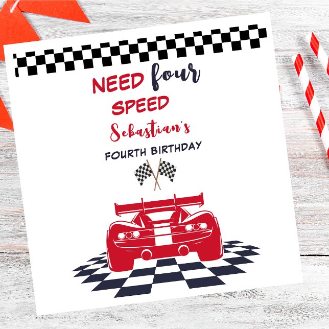 Need four speed fourth kids birthday napkins (Creator Uploaded)