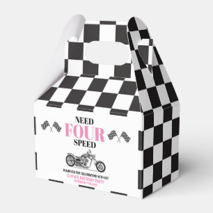 Need Four Speed Pink Heavy Bike Fourth Birthday  Favor Boxes