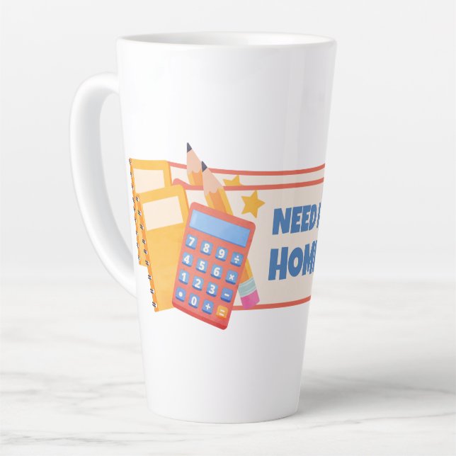 Need Help With Homework? Latte Mug (Left Angle)