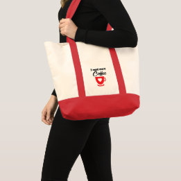 Need more coffee red tote bag