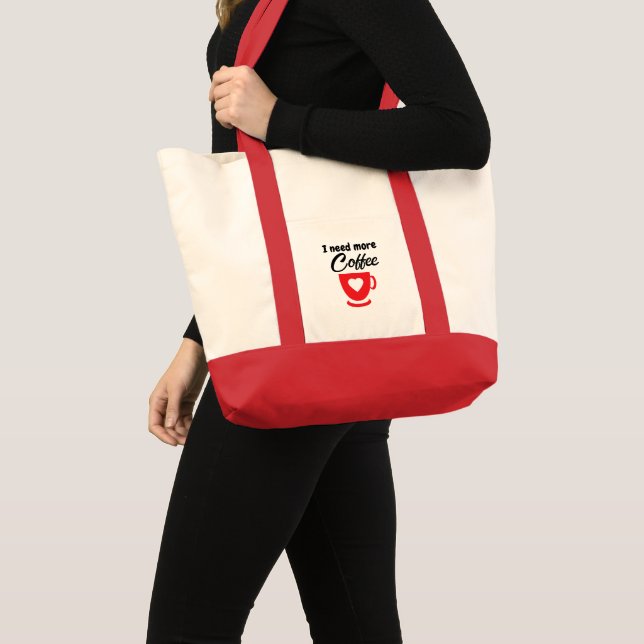 Need more coffee red tote bag (Front (Product))