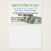 Need More Money Sizzle Card (Front & Back)