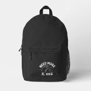 Need More Sleep Bulldog Humor for Dog Lovers Printed Backpack