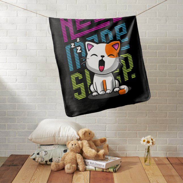Need more Sleep | Funny Cat cute yawn expression Baby Blanket (In Situ)
