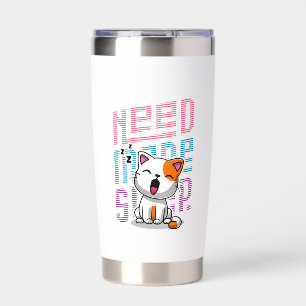 Need more Sleep Funny Cat cute yawn expression Insulated Tumbler