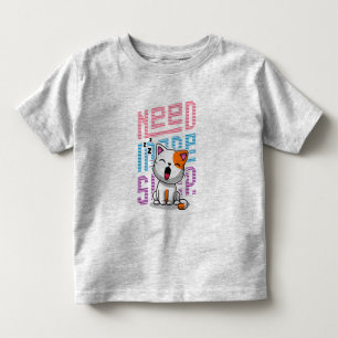 Need more Sleep   Funny Cat cute yawn expression Toddler T-shirt