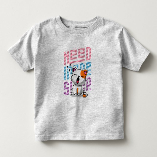 Need more Sleep | Funny Cat cute yawn expression Toddler T-shirt (Front)