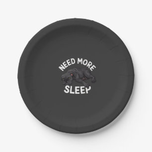 Need More Sleep Tired Dog Illustration for Dog Paper Plates