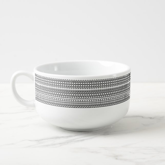 Need More Soup Funny Line Art Hidden Message Mug (Right)