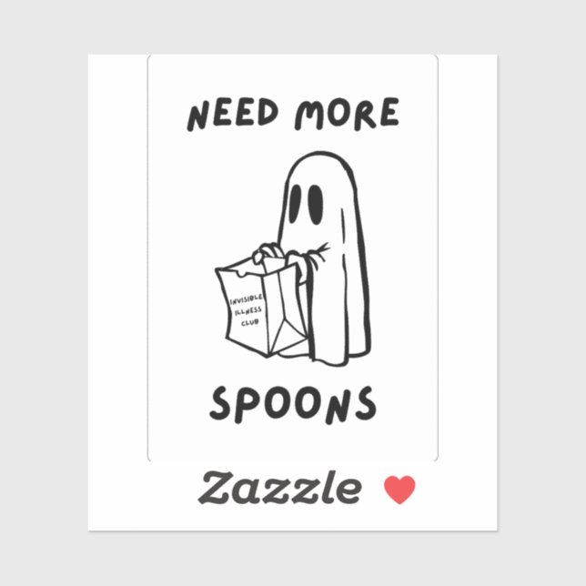 'Need More Spoons' Funny Spoonie Community Sticker (Sheet)