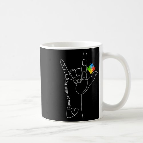 Need No Word Asl Autism Awareness Sped Teacher 5  Coffee Mug